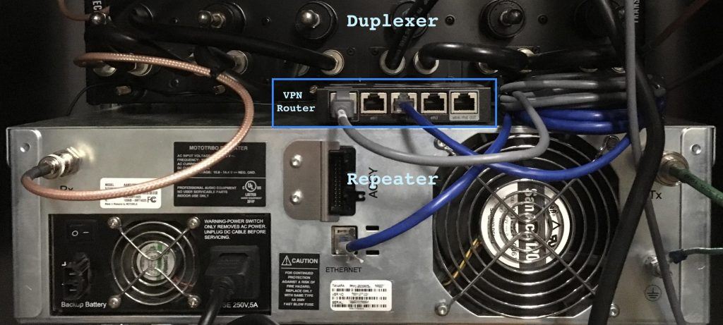 Rear view of the DMR repeater
